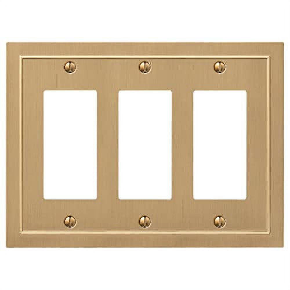 Brushed Bronze Triple Rocker Metal Wall Plate