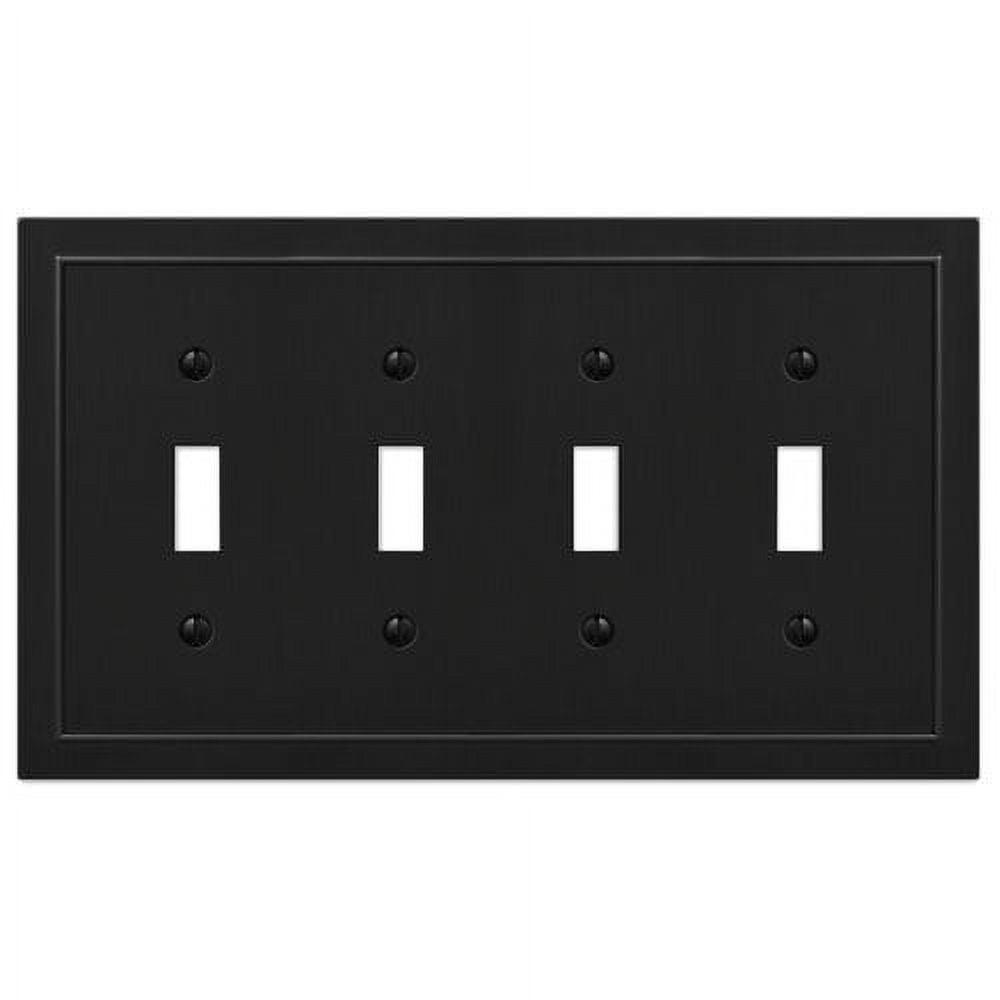 Bethany Black Cast Metal 4-Gang Toggle Wallplate