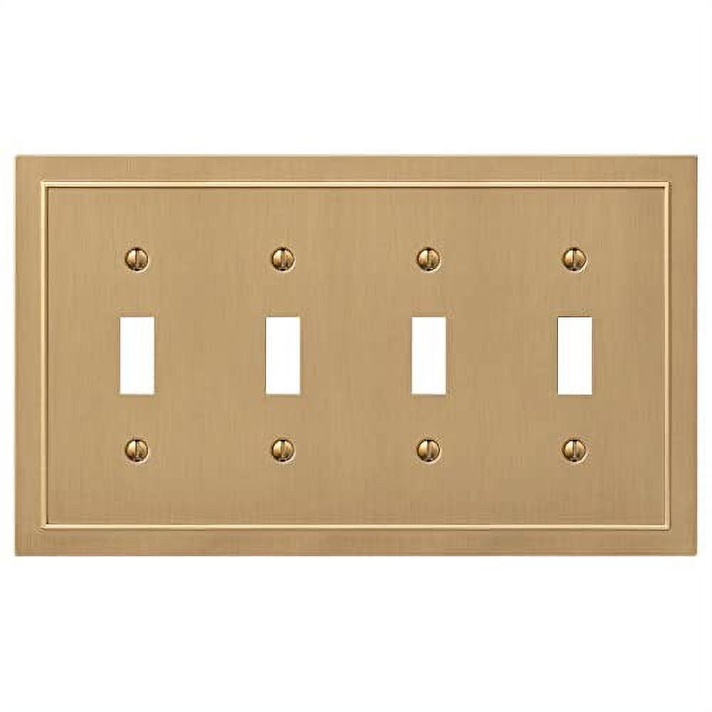 Brushed Bronze Quad Toggle Cast Metal Wallplate