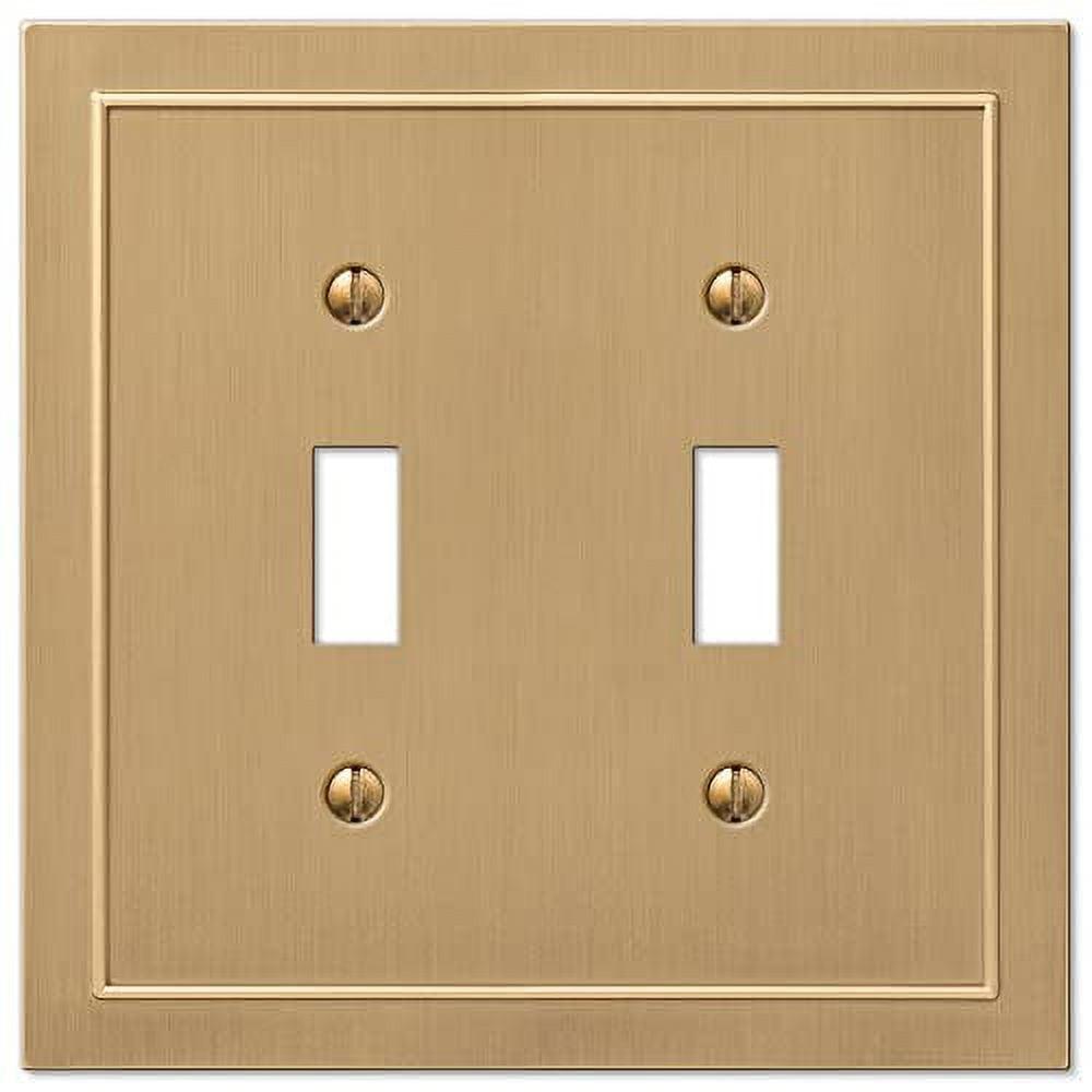 Brushed Bronze Double Toggle Cast Metal Wallplate