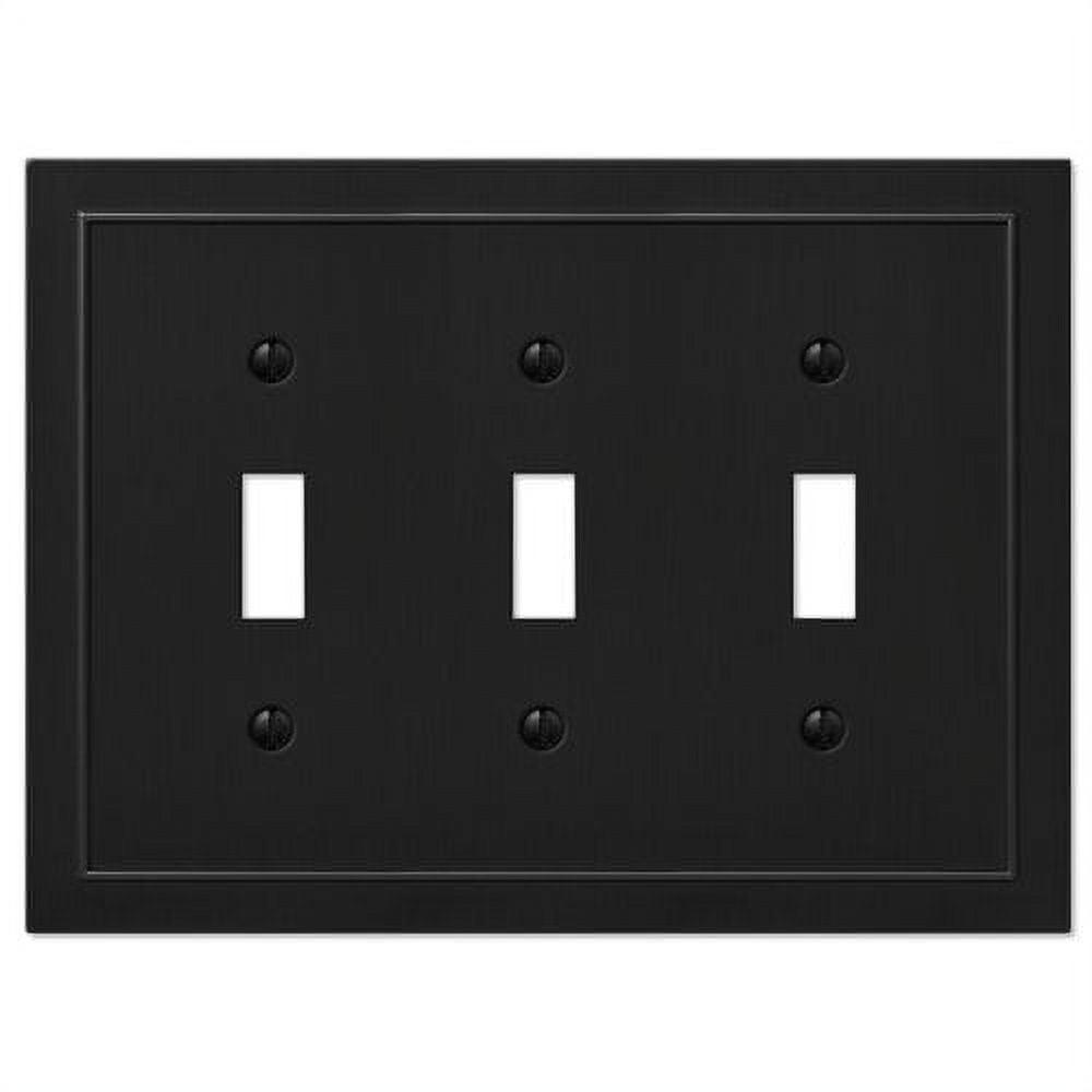 Bethany Black Metal 3-Gang Toggle Light Switch Wall Plate