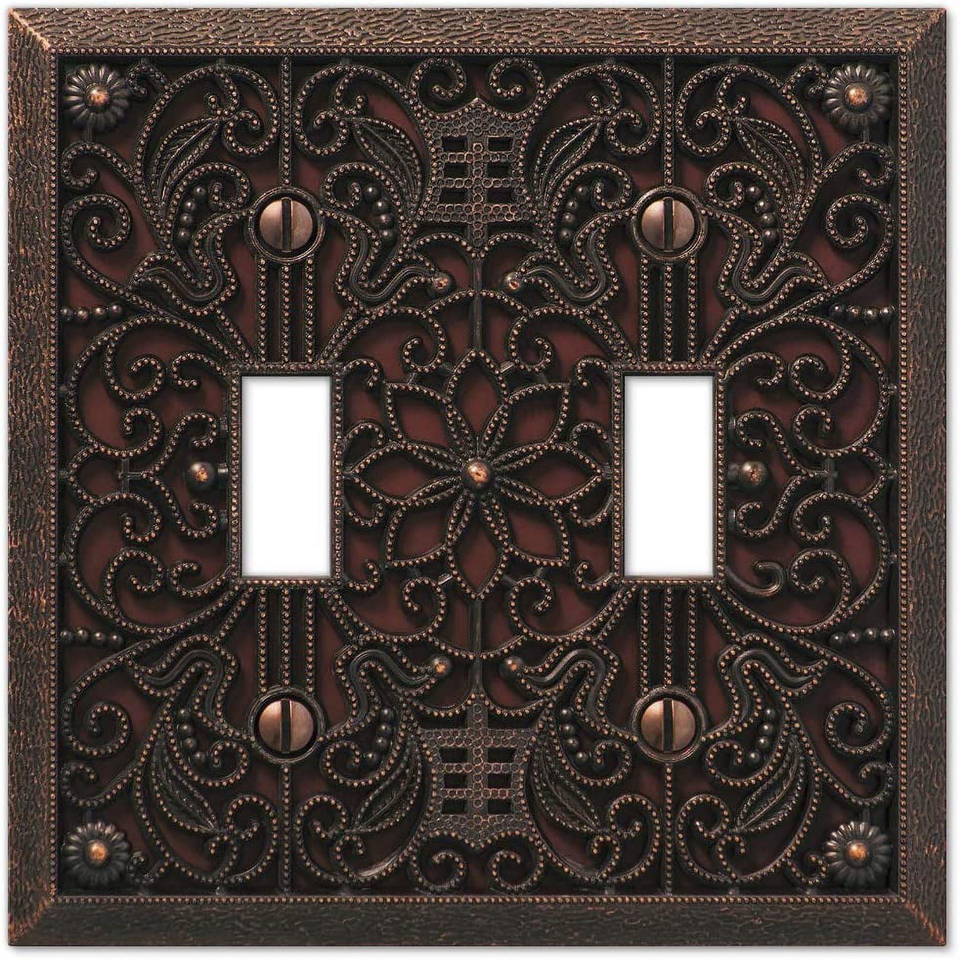 Aged Bronze Double Toggle Decorative Wall Plate