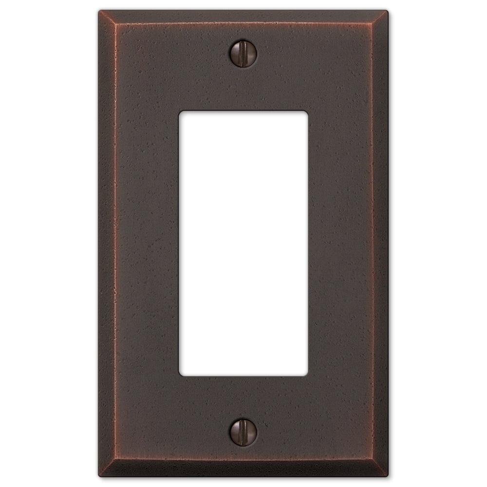 Amerelle 68RDB Manhattan Wallplate, 1 Rocker, Cast Metal, Aged Bronze, 1-Pack