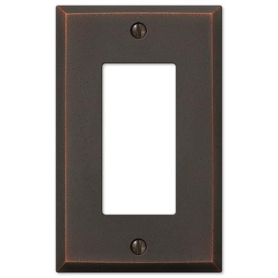 Amerelle 68RDB Manhattan Wallplate, 1 Rocker, Cast Metal, Aged Bronze, 1-Pack