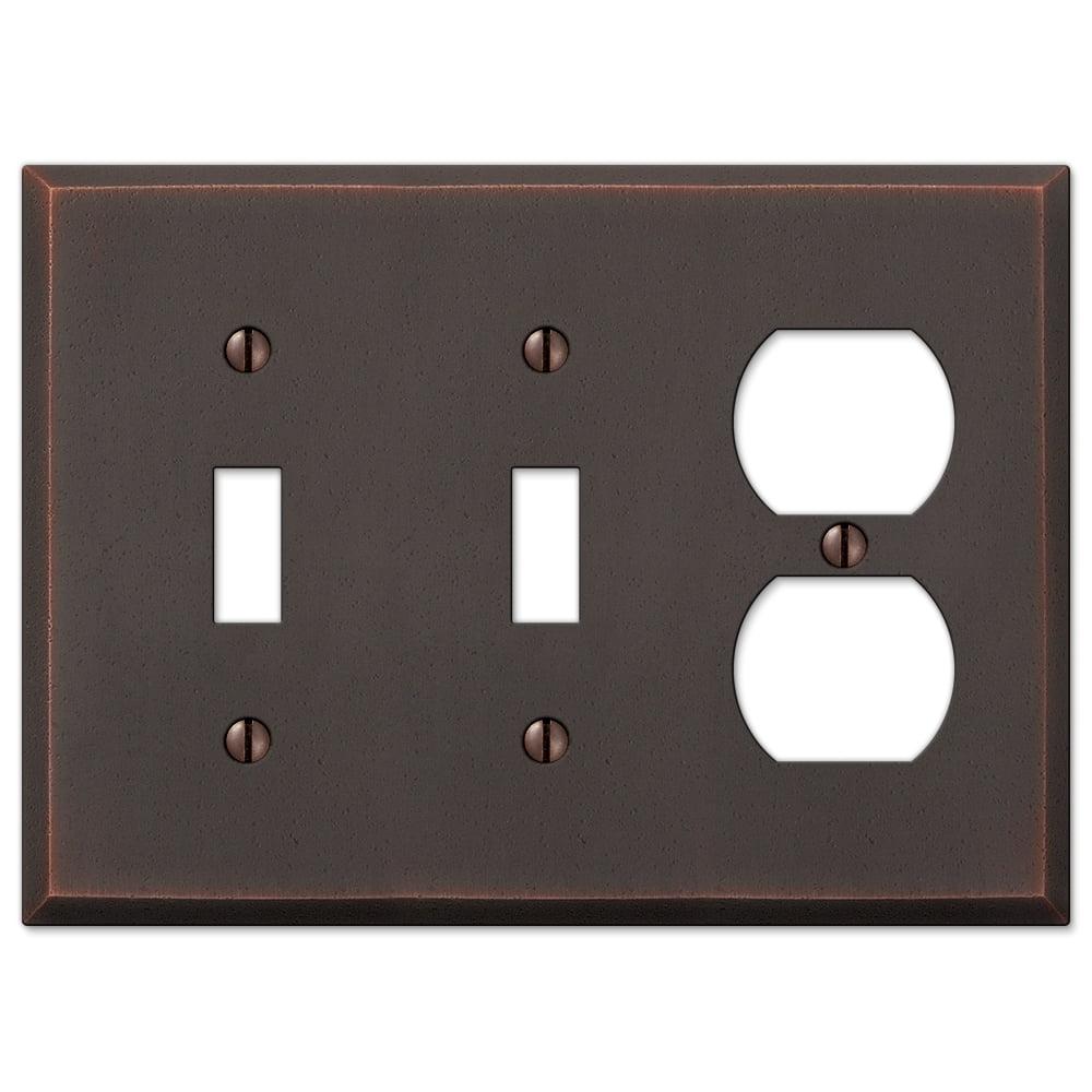 Aged Bronze 3-Gang Metal Wall Plate