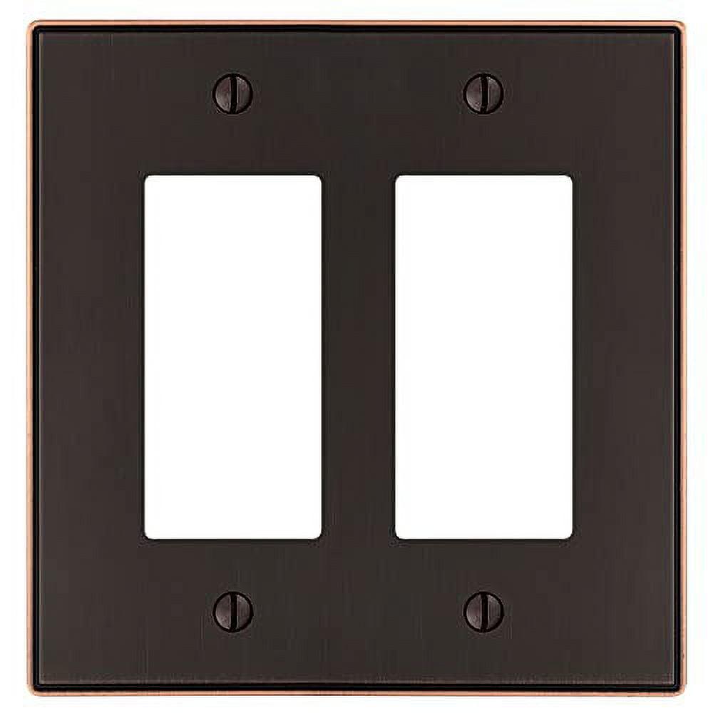 Aged Bronze Double Rocker Cast Metal Wall Plate