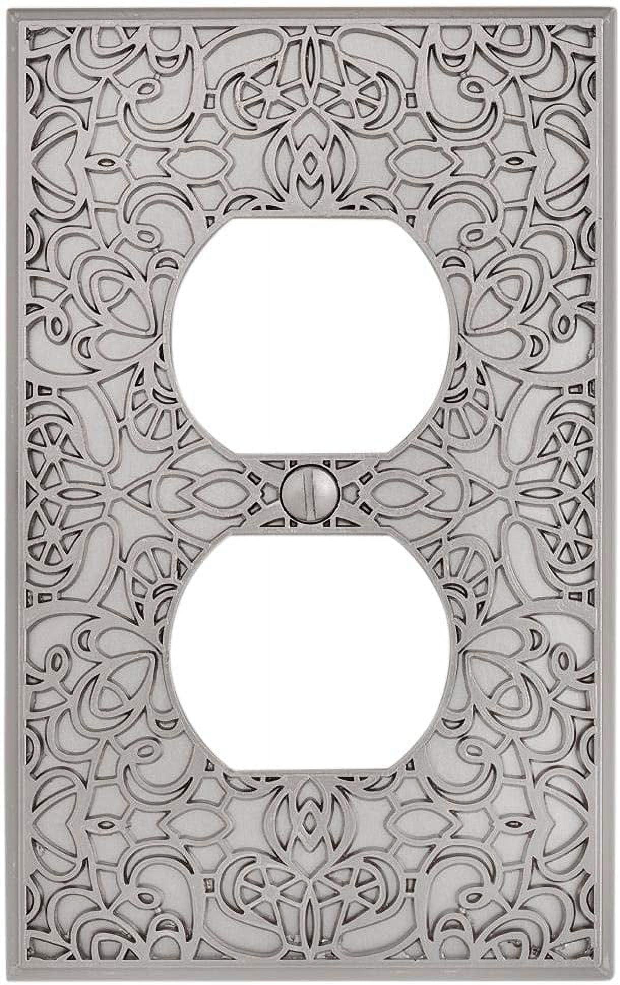 Satin Nickel Decorative Single Duplex Wall Plate