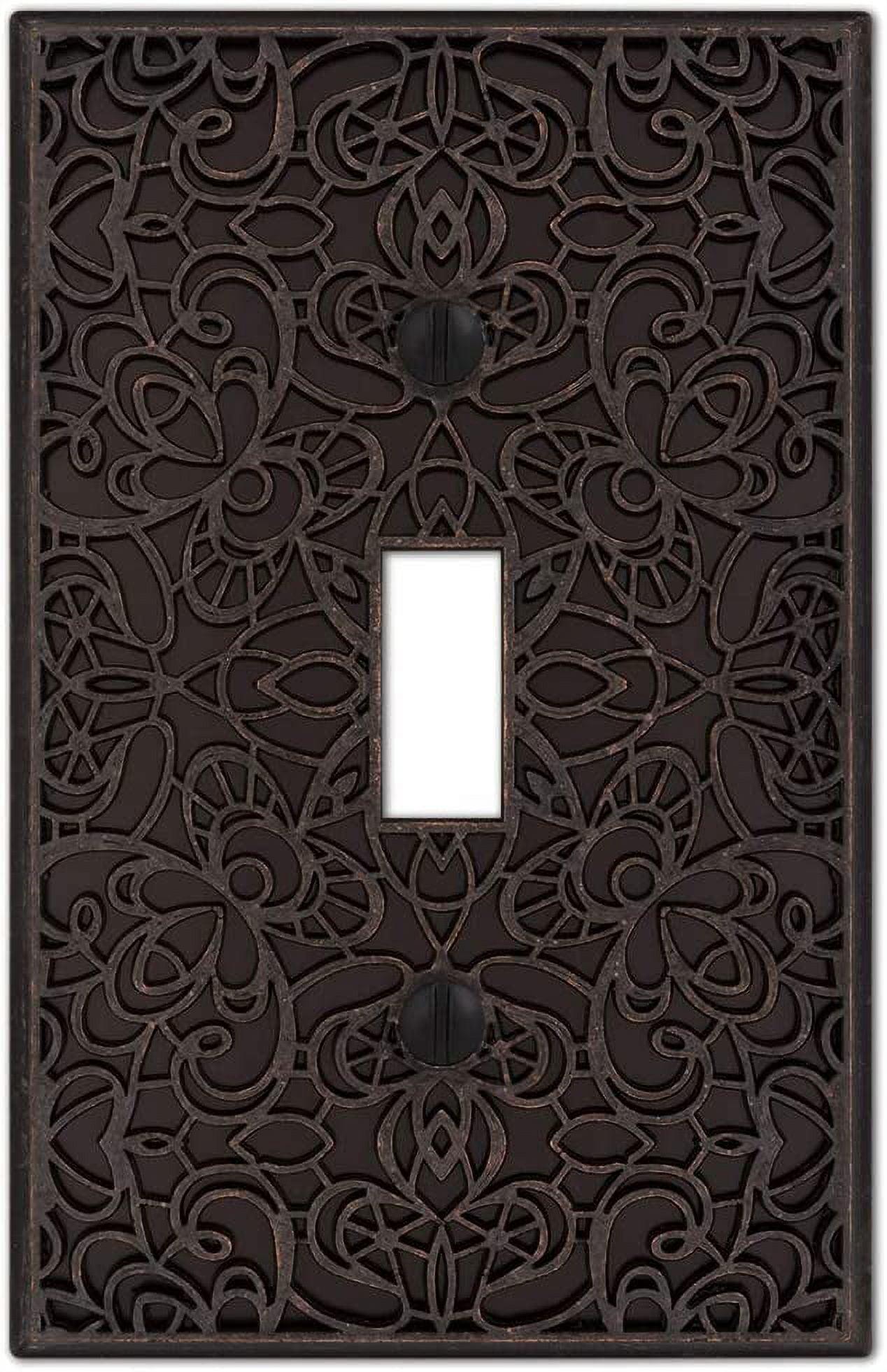 Aged Bronze Decorative Single Toggle Metal Wall Plate