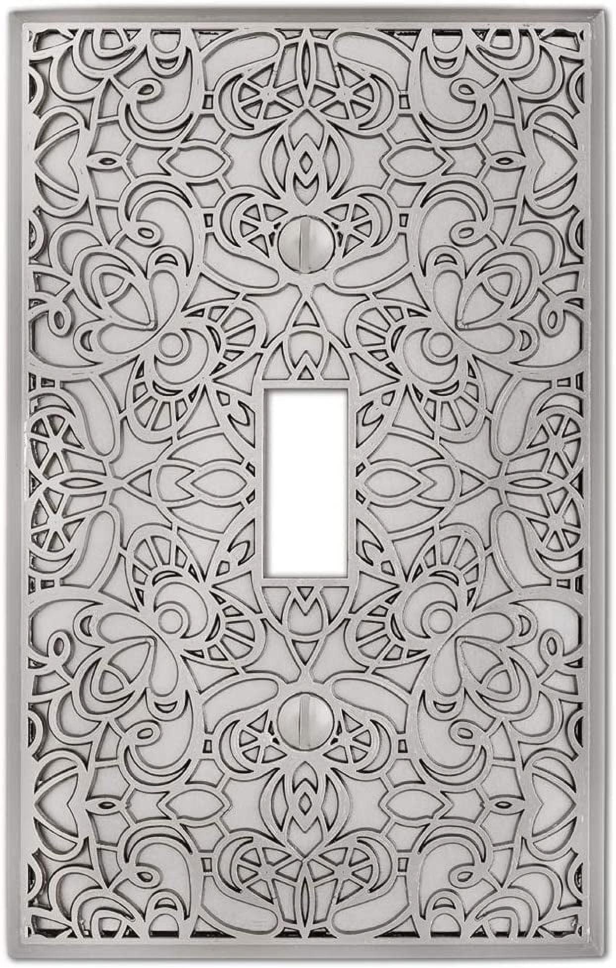 Satin Nickel Single Toggle Decorative Metal Wall Plate