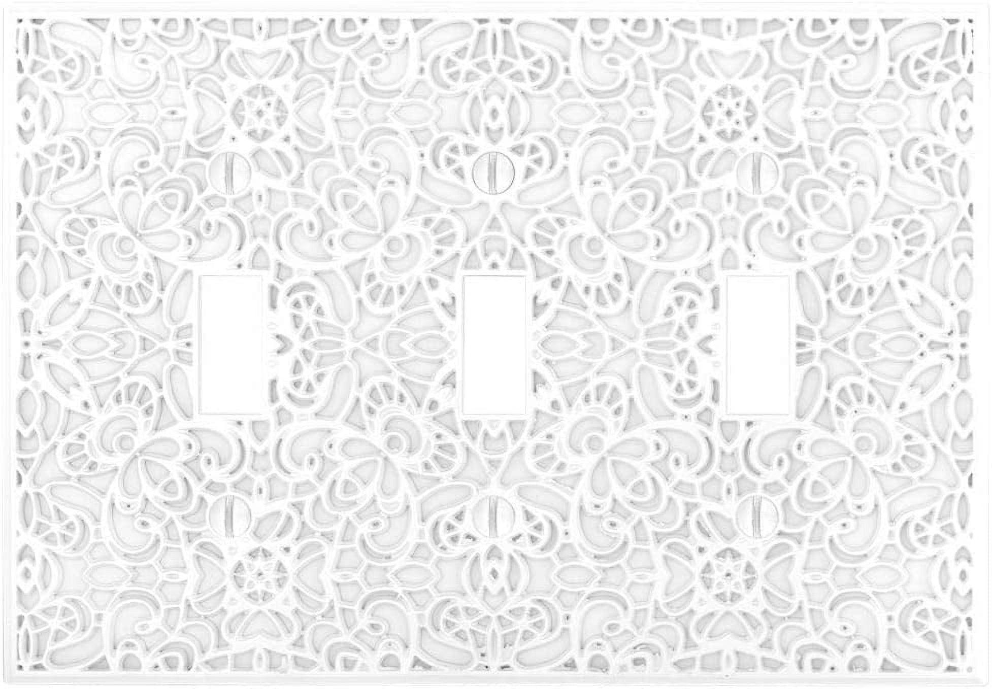 White Cast Metal Triple Toggle Decorative Wall Plate