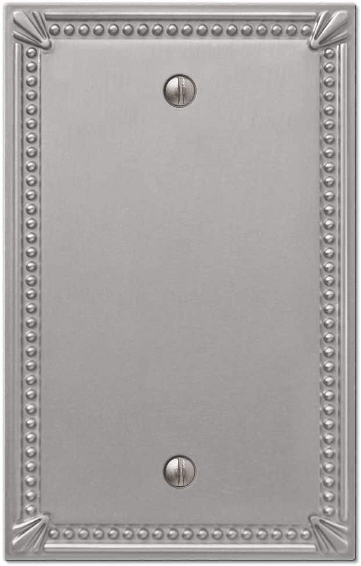 Brushed Nickel Single Blank Decorative Metal Wallplate