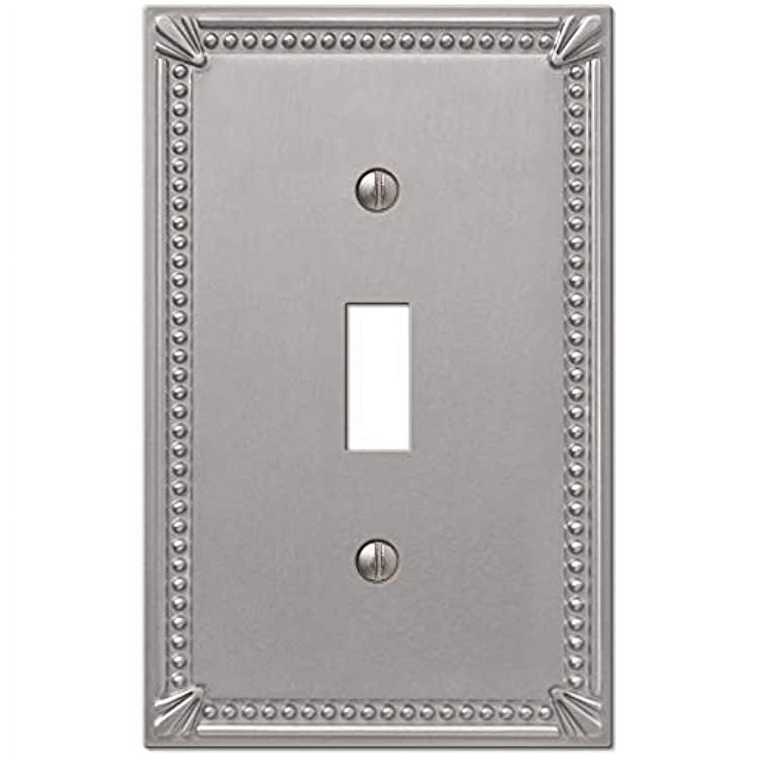 Brushed Nickel 1-Gang Toggle Metal Wall Plate