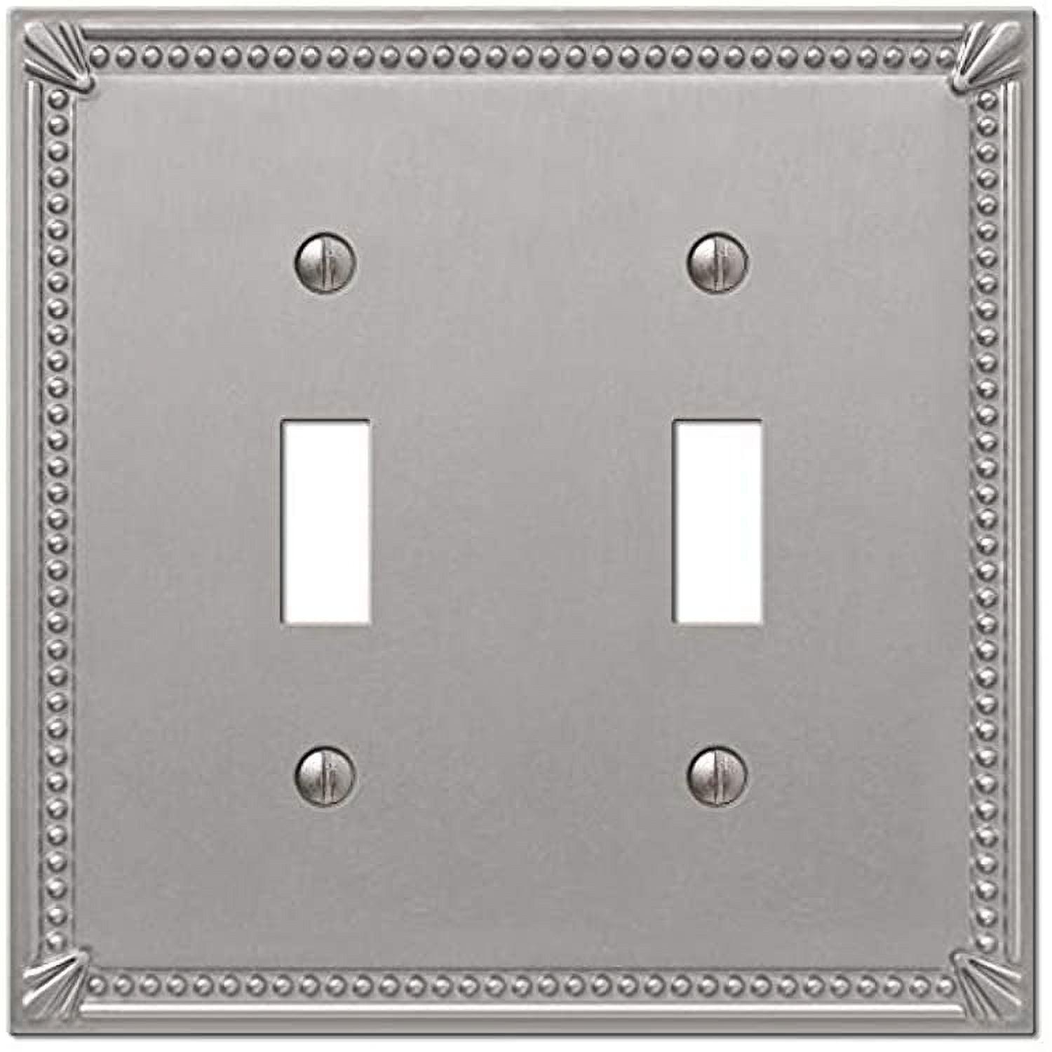 Amerelle Brushed Nickel 2-Gang Metal Toggle Wall Plate