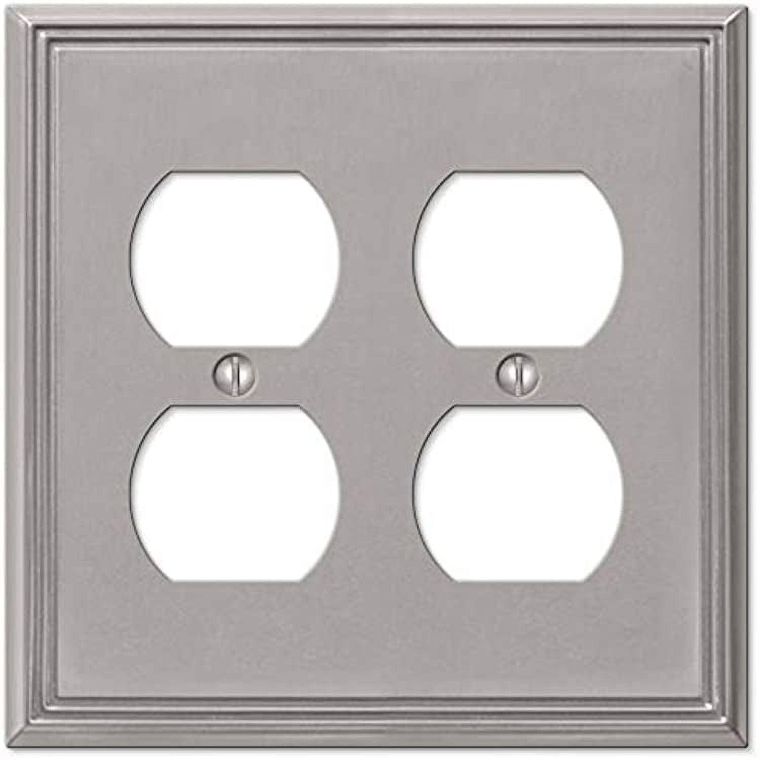 Metro Brushed Nickel 2-Gang Duplex Wall Plate