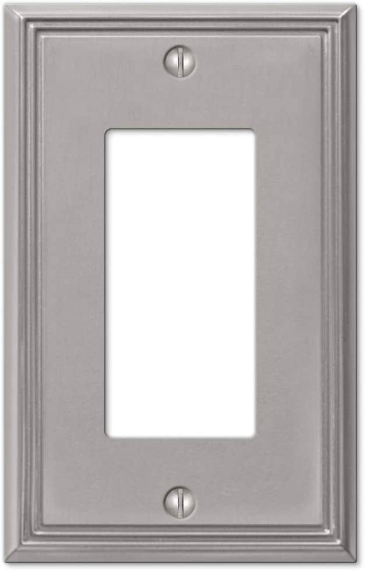 Amerelle Metro Brushed Nickel 1 gang Die-Cast Metal Decorator Wall Plate 1 pk