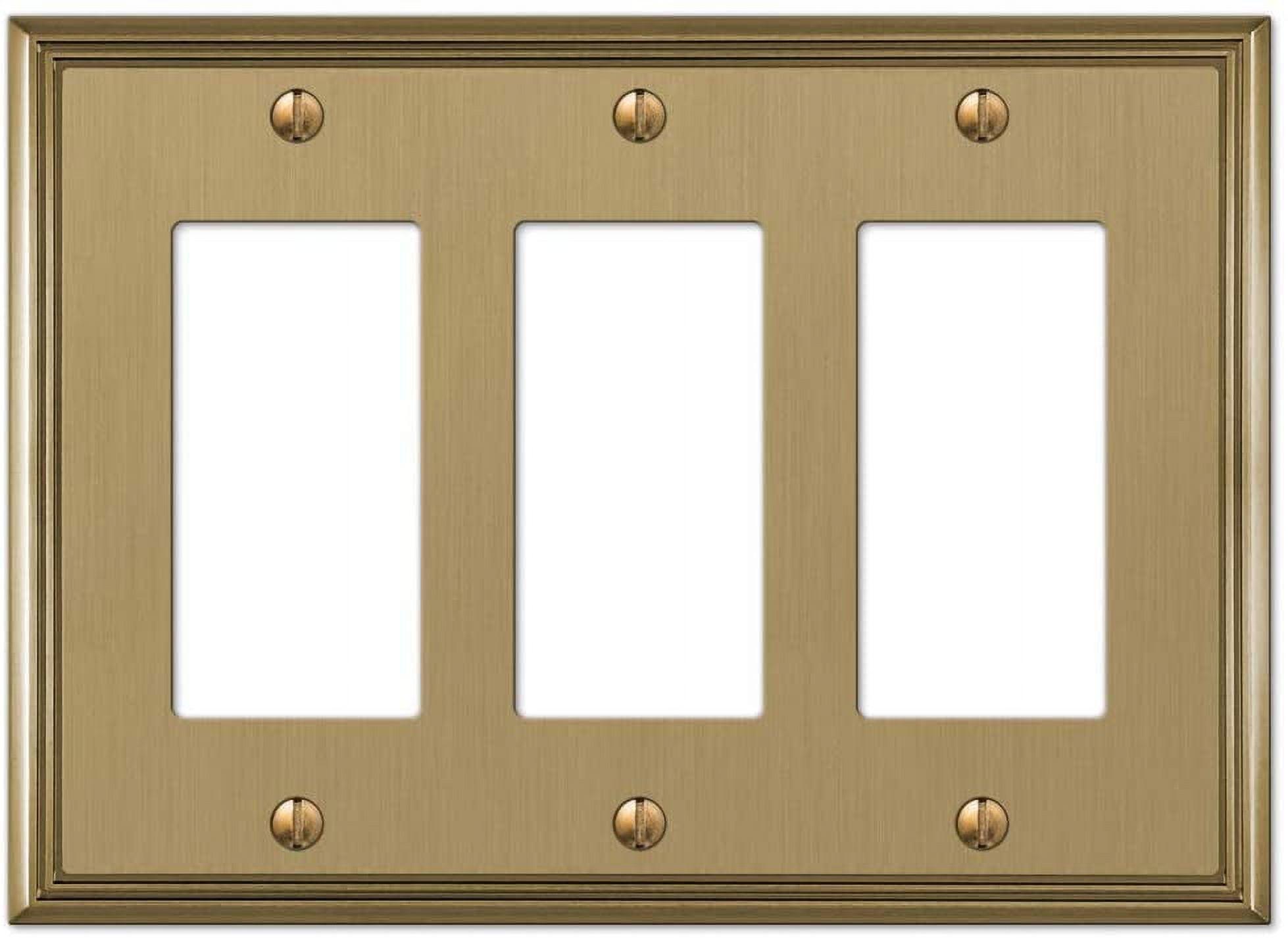 Brushed Bronze Triple Rocker Metal Wall Plate