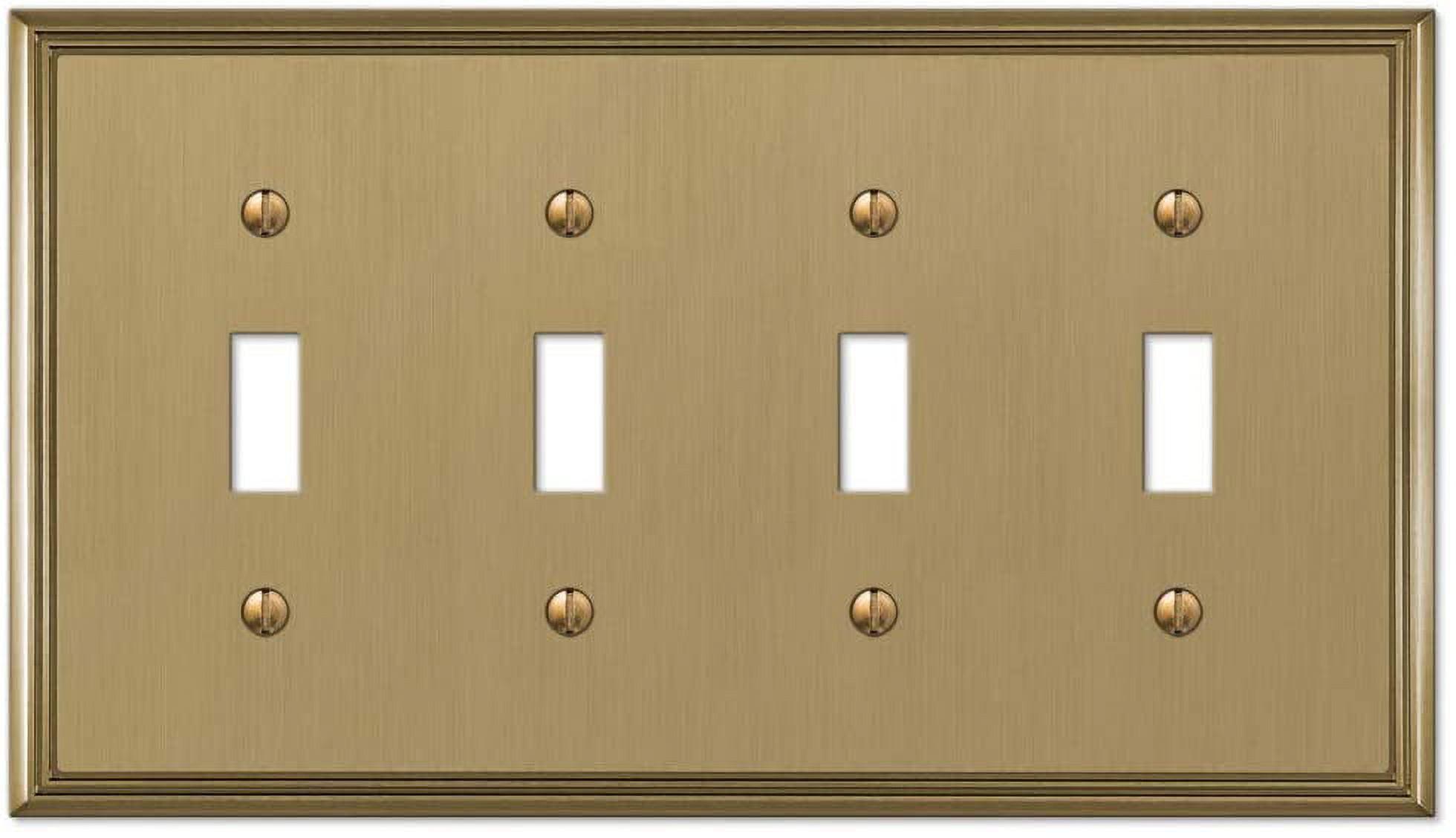 Brushed Bronze Quad Toggle Cast Metal Wall Plate