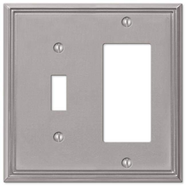 Gray Brushed Nickel 2-Gang Metal Toggle Wall Plate