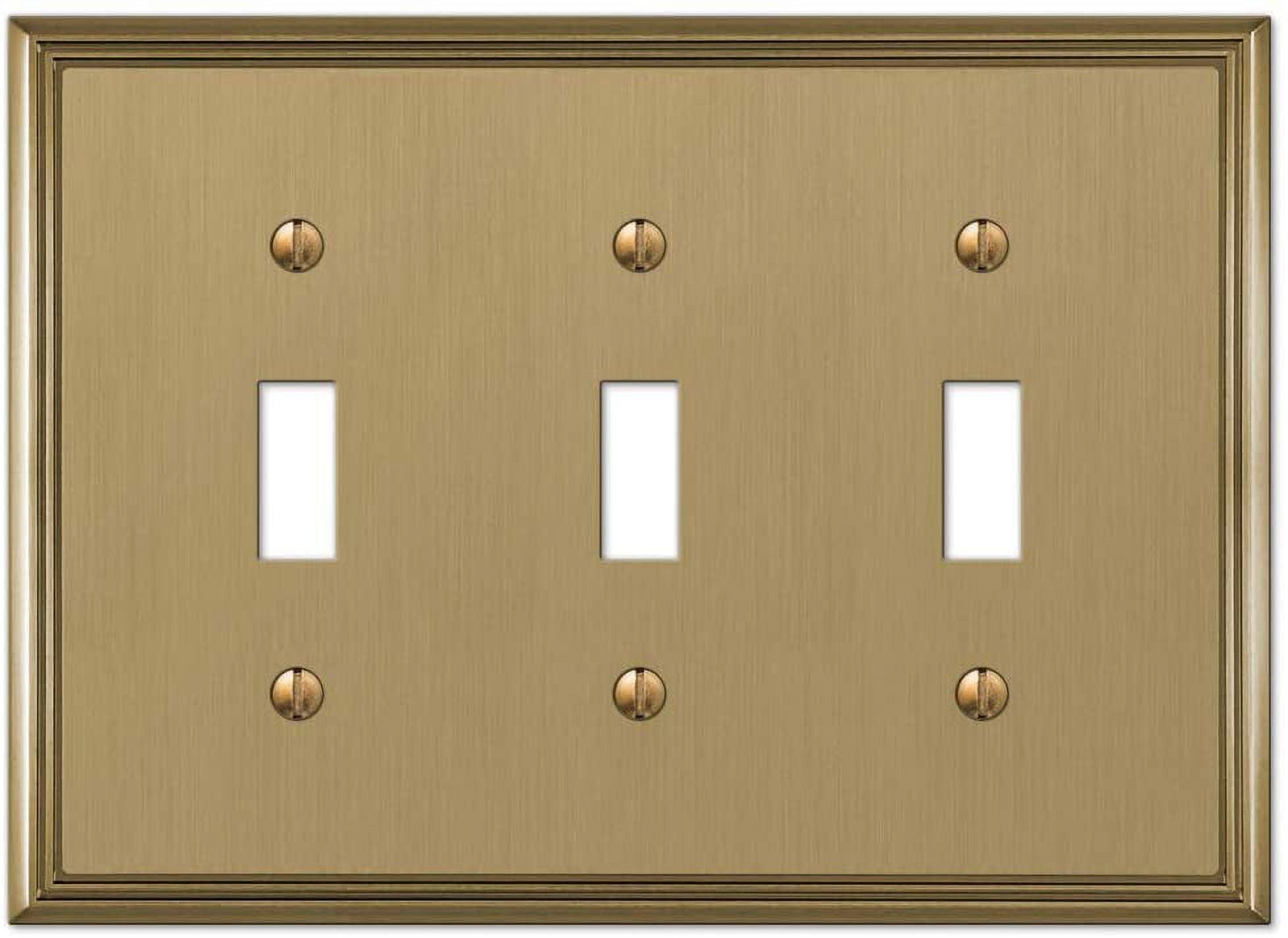 Brushed Bronze Triple Toggle Metal Wall Plate