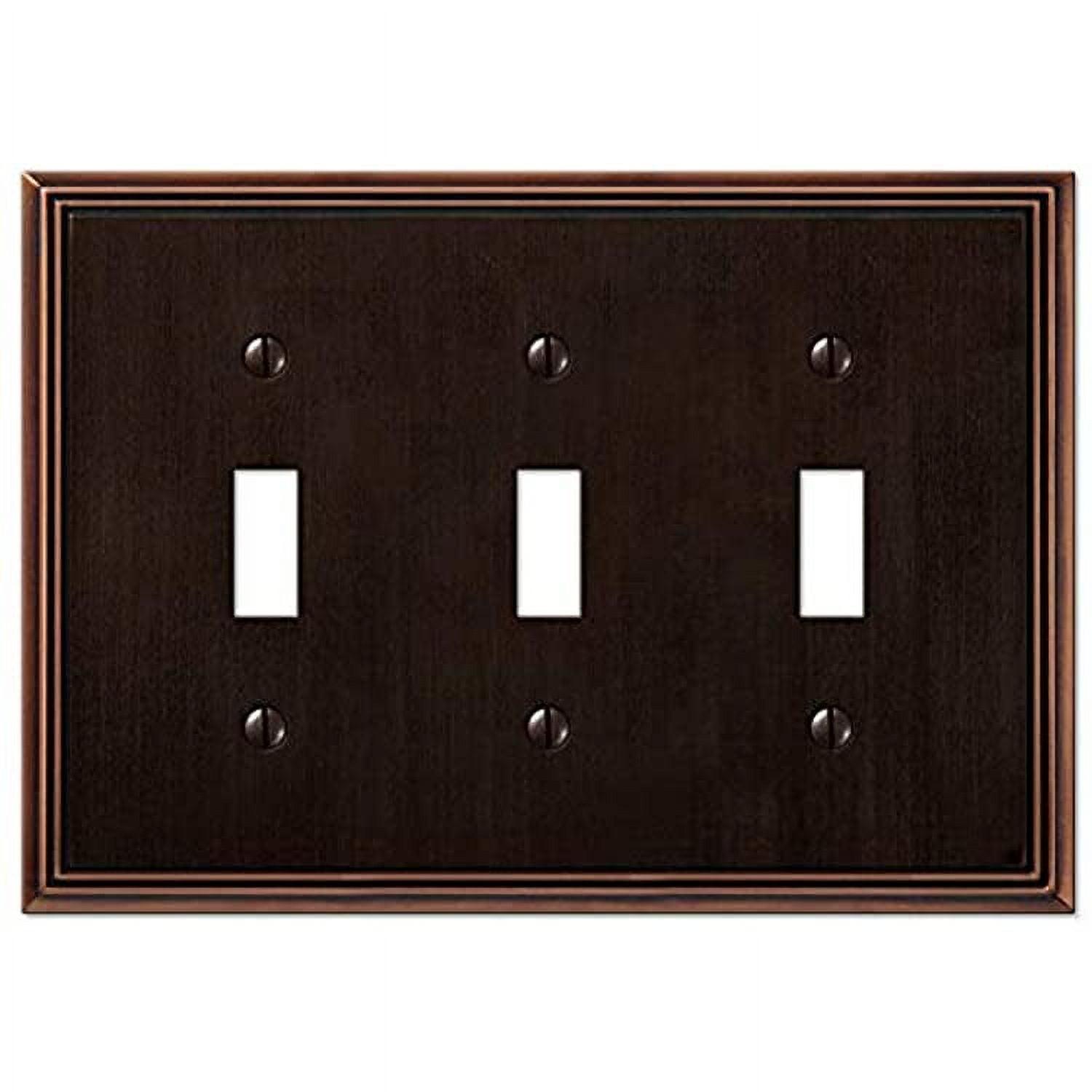 Aged Bronze Triple Toggle Metal Wall Plate