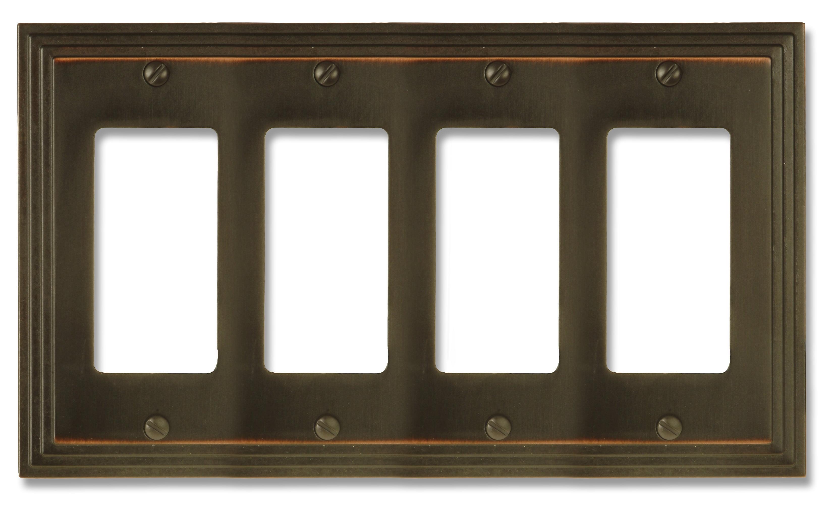 Aged Bronze Quad Rocker Cast Metal Wallplate