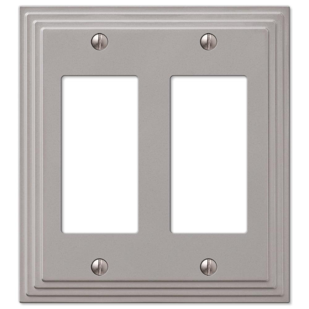 Satin Nickel Double Rocker Cast Metal Wallplate