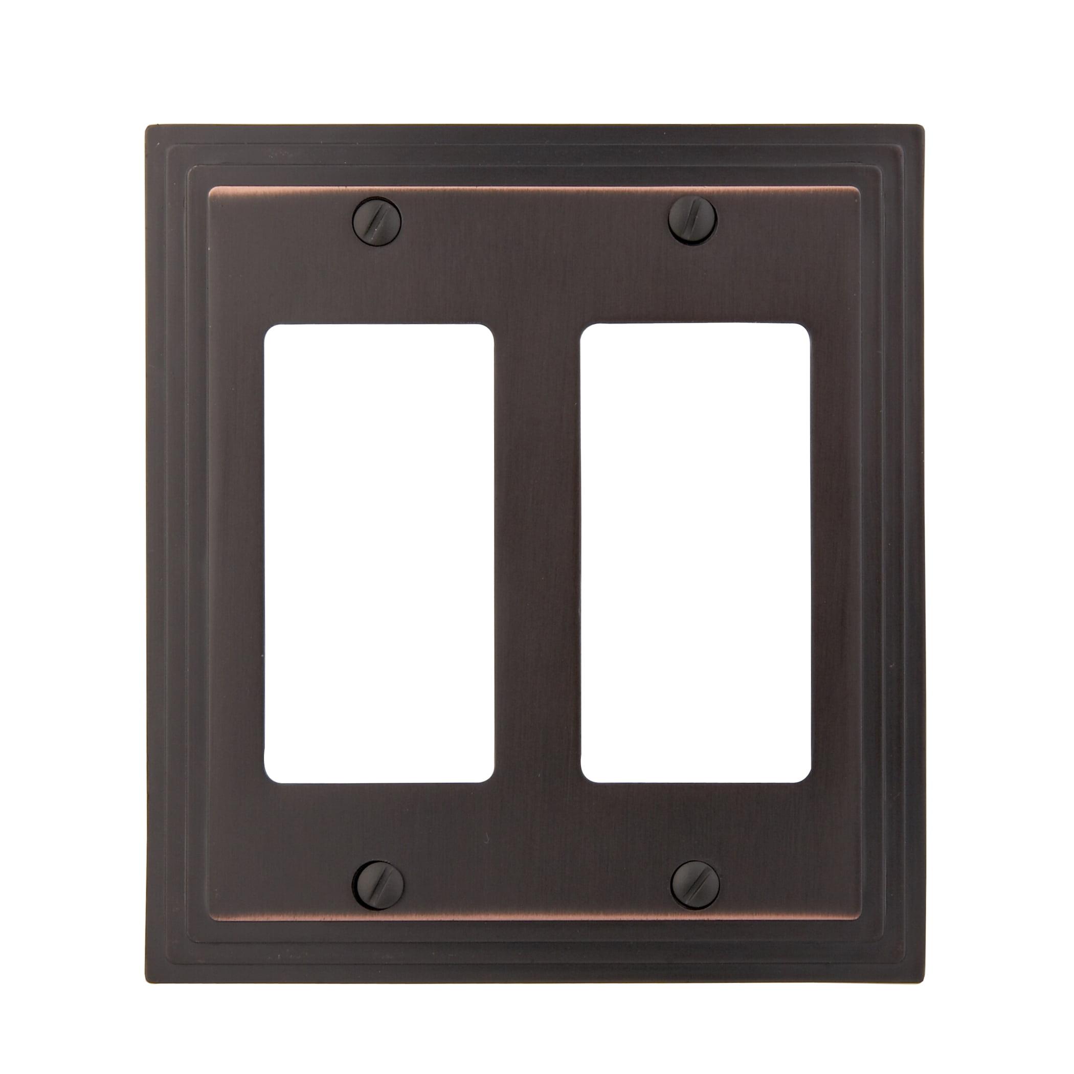 Aged Bronze Double Rocker Cast Metal Wallplate