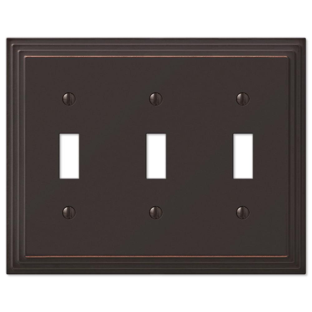 Aged Bronze Triple Toggle Cast Metal Wallplate