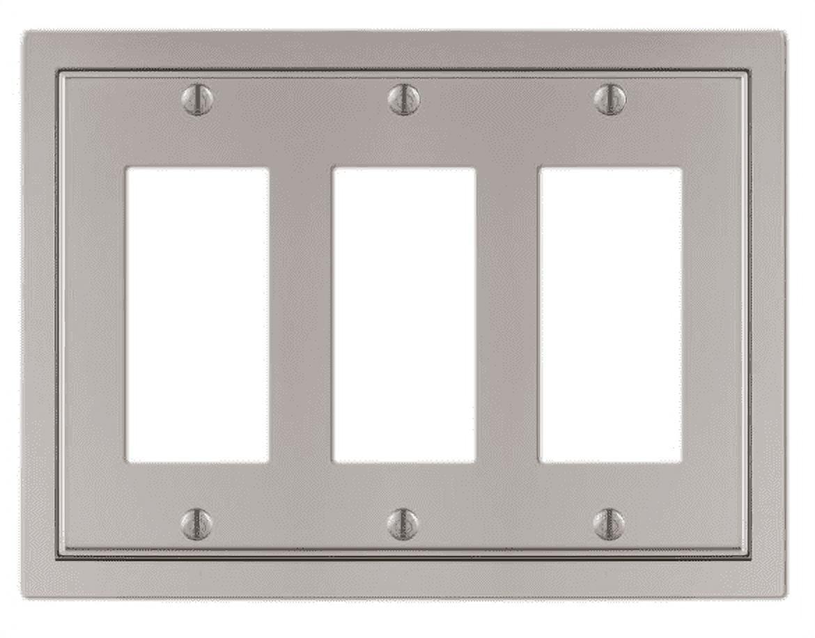 Satin Nickel Triple Rocker Cast Metal Wallplate