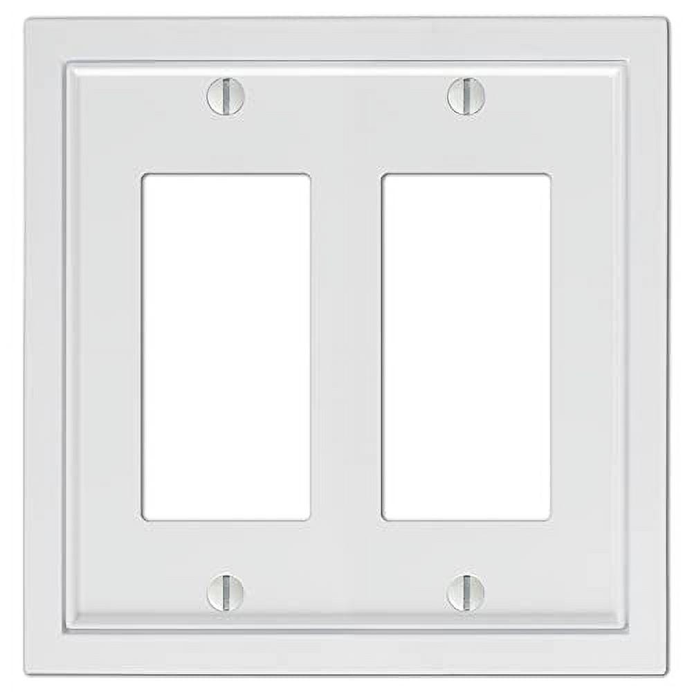 White Cast Metal Double Rocker Wallplate