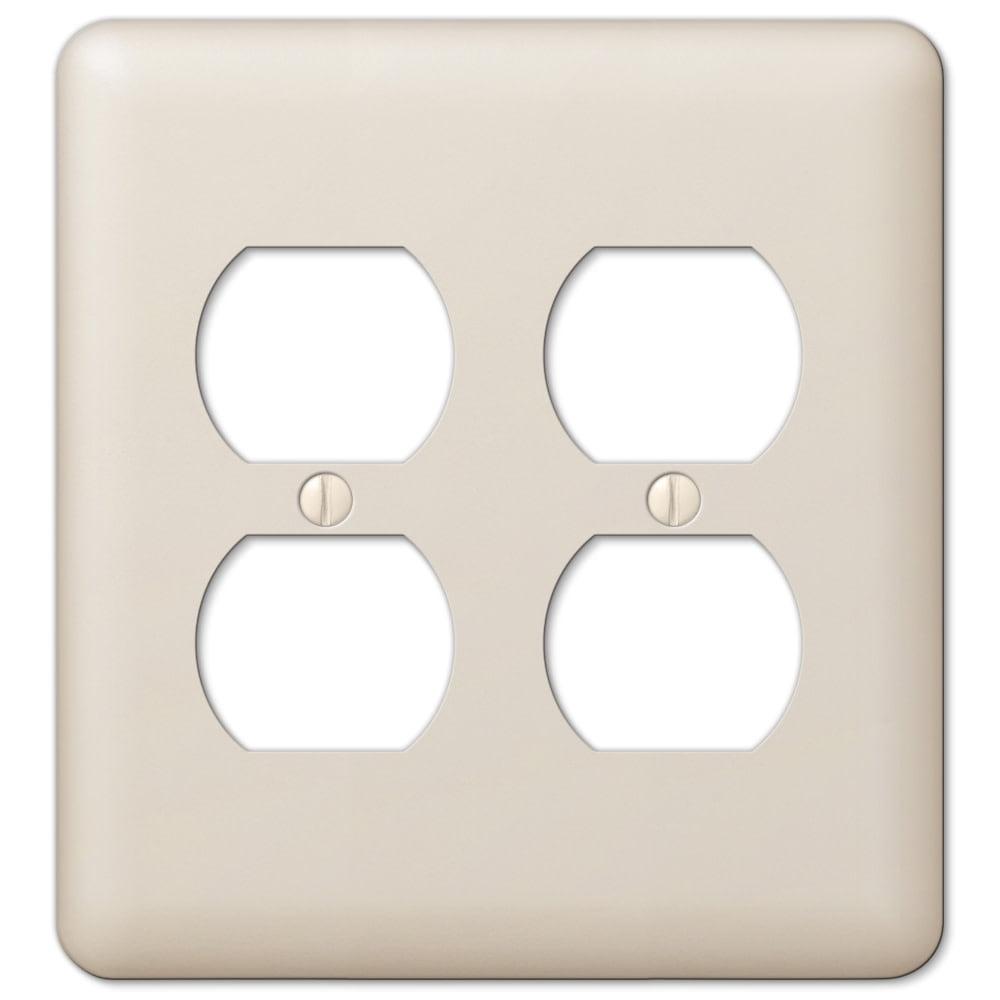 Light Almond Double Duplex Steel Wall Plate