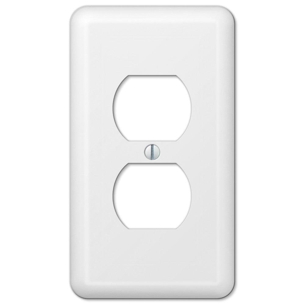 Amerelle White Stamped Steel Duplex Wall Plate