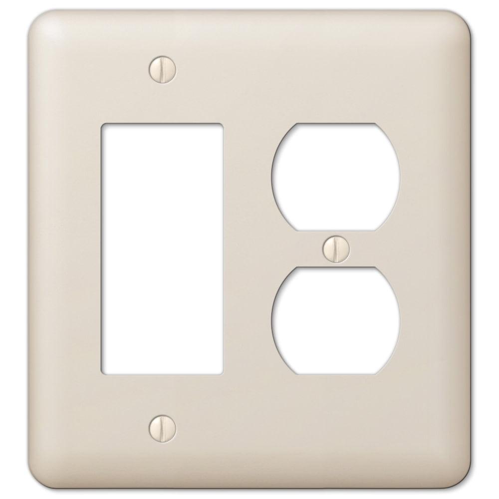 Devon Light Almond 2-Gang Metal Wall Plate