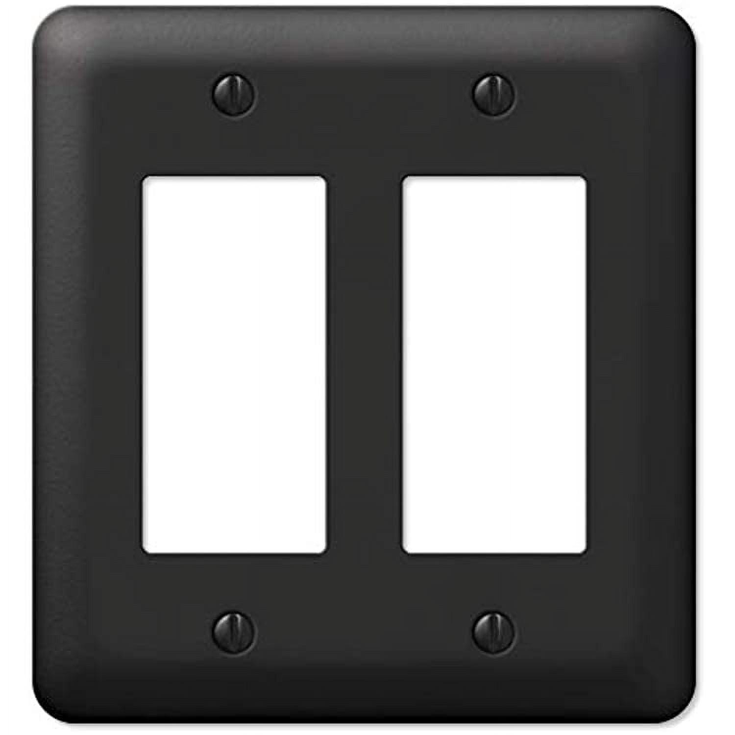 Black Steel Double Rocker Wall Plate