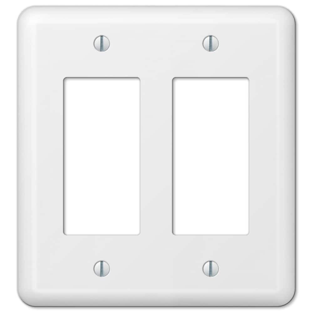 Amerelle White 2-Gang Steel Decorator Wall Plate