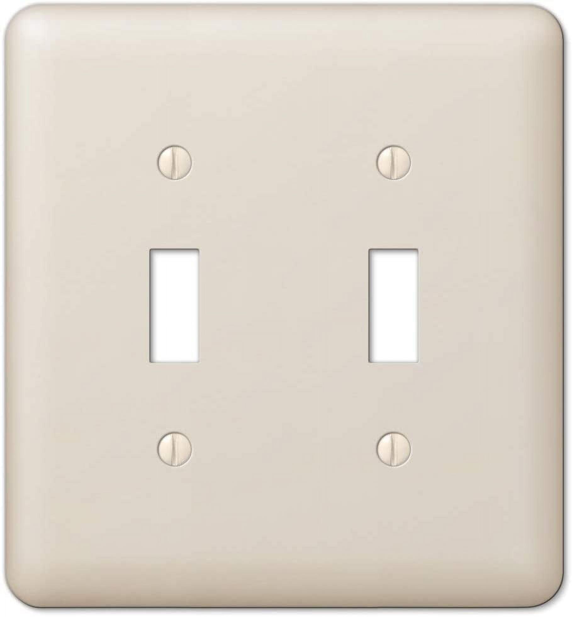 Almond Steel 2-Gang Toggle Wall Plate