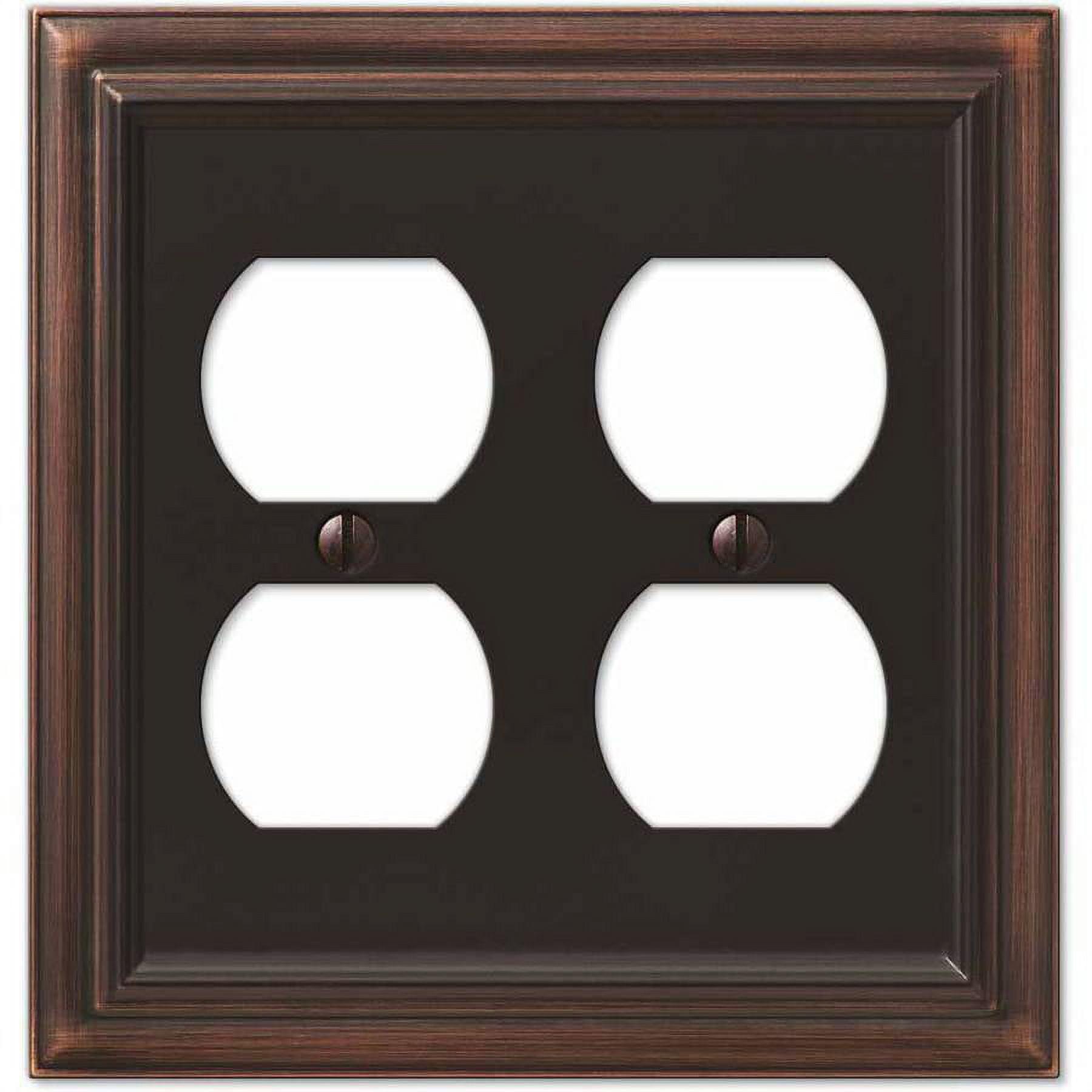 Aged Bronze Double Duplex Cast Metal Wallplate