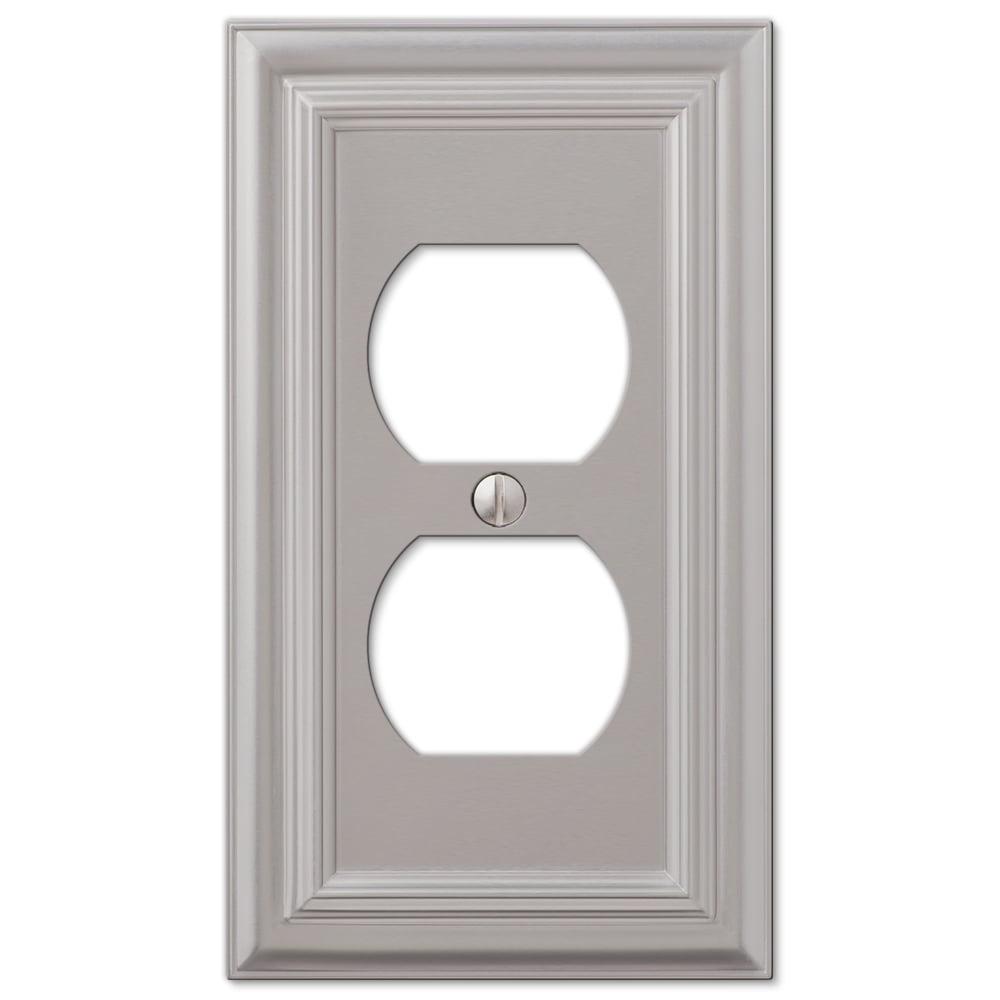 Satin Nickel Single Duplex Cast Metal Wall Plate