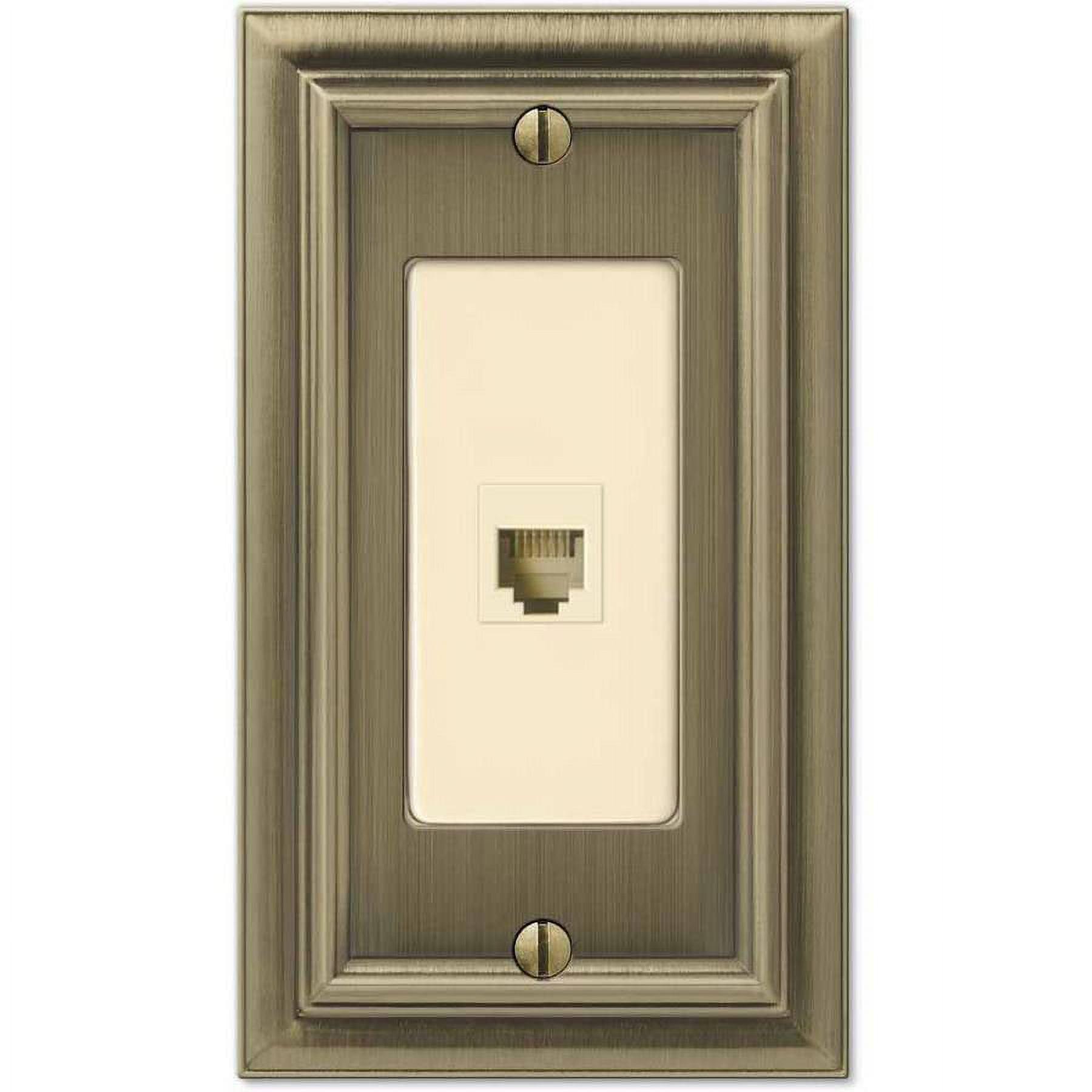 Brushed Brass Single Phone Cast Metal Wallplate