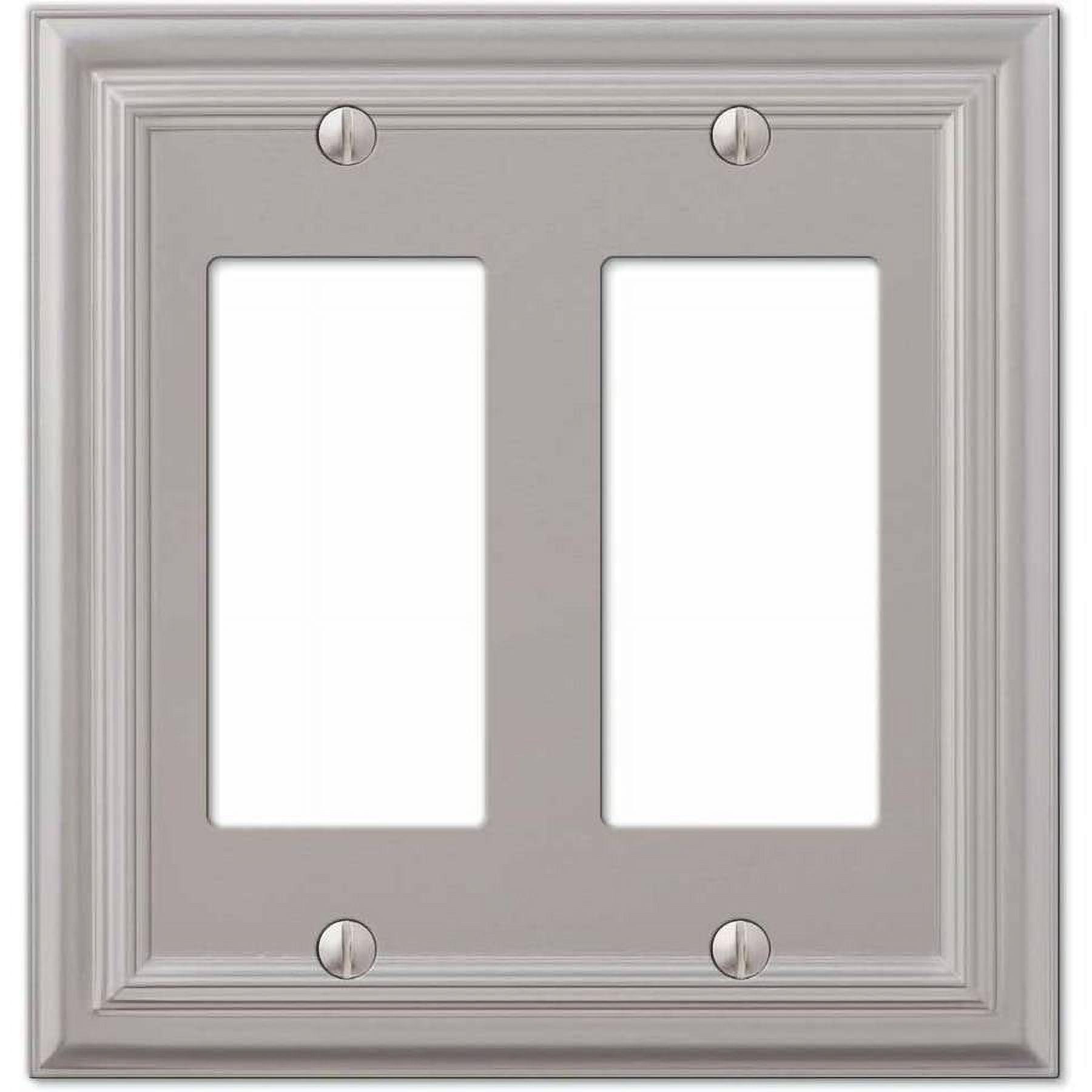 Satin Nickel Double Rocker Cast Metal Wallplate