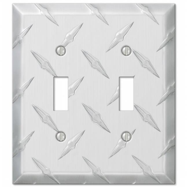 Silver Diamond Plate 2-Gang Aluminum Toggle Wall Plate