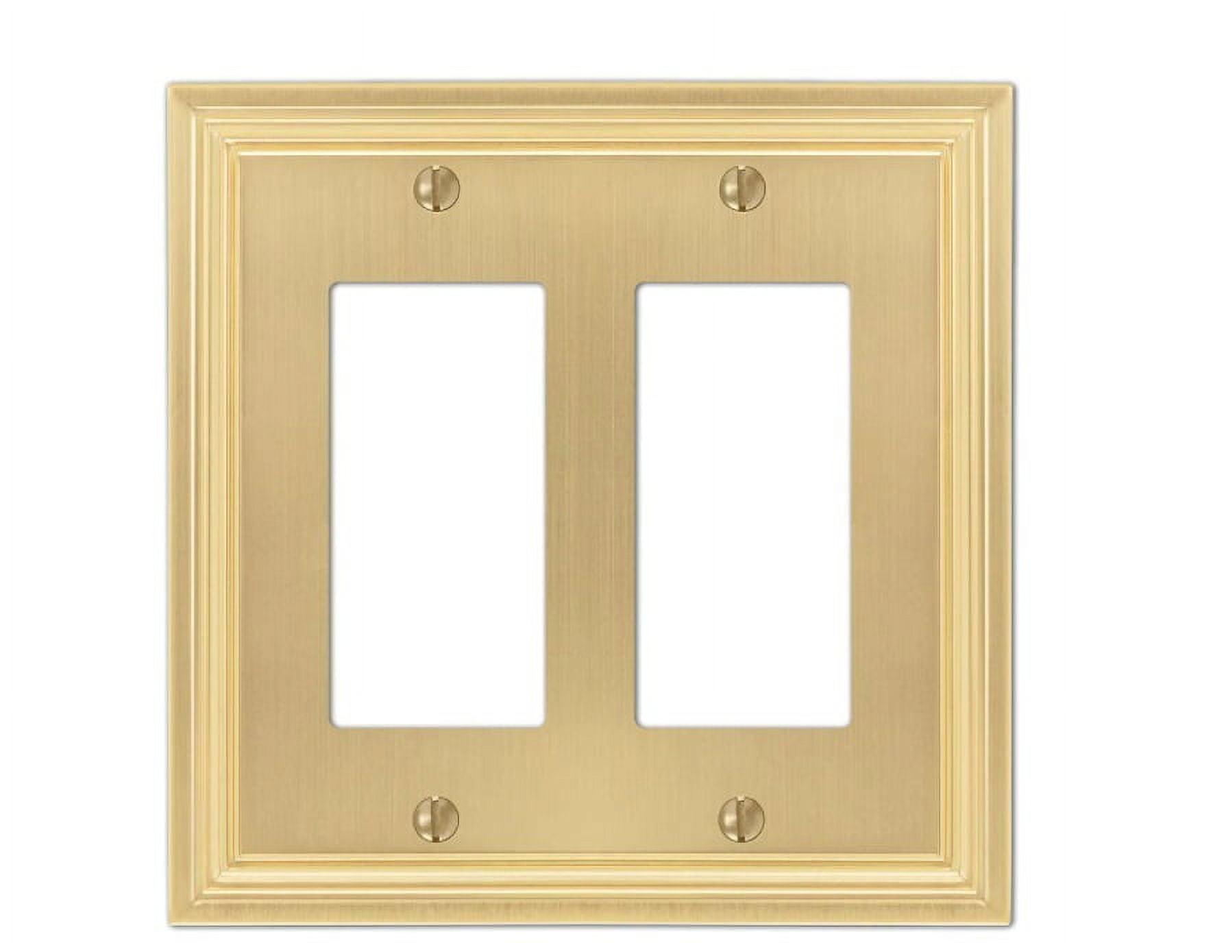 Satin Brass 2-Gang Metal Rocker Wall Plate