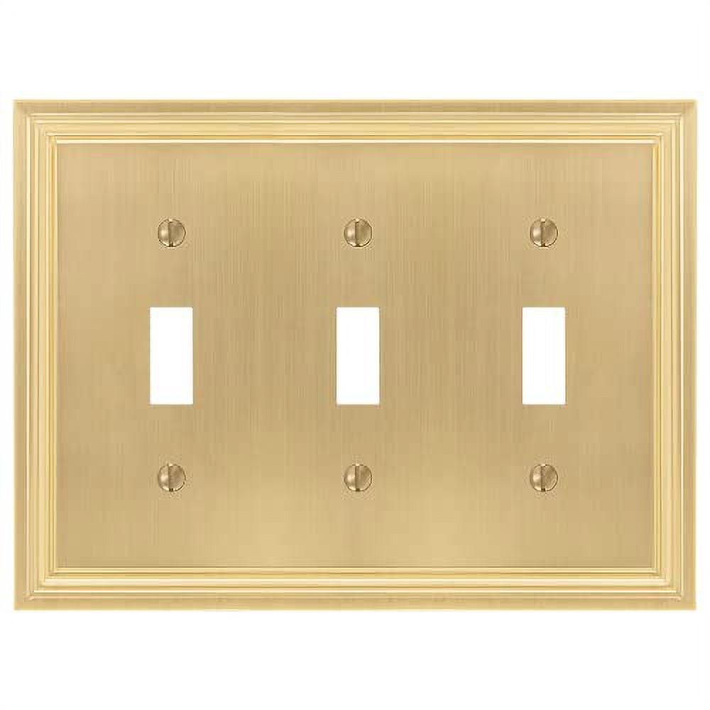 Satin Brass 3-Gang Cast Metal Toggle Wall Plate