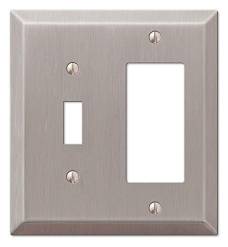 Amerelle Brushed Nickel 2-Gang Steel Toggle Wall Plate