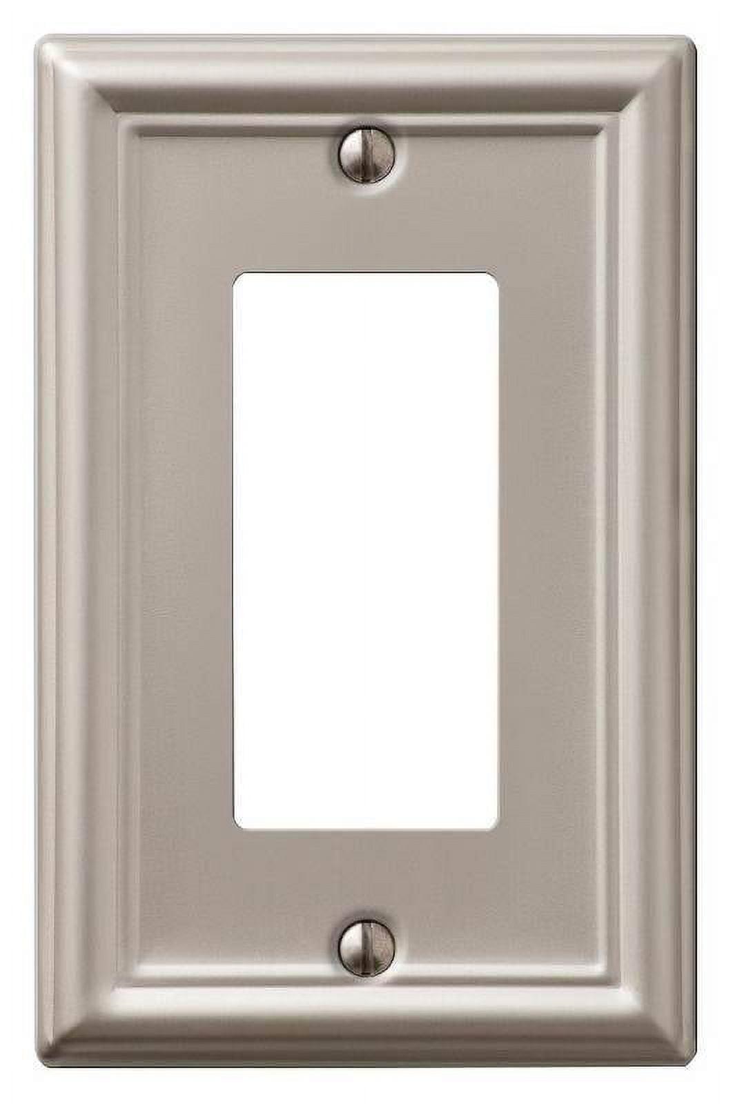 Amerelle Chelsea Brushed Nickel 1 gang Stamped Steel Decorator Wall Plate 1 pk