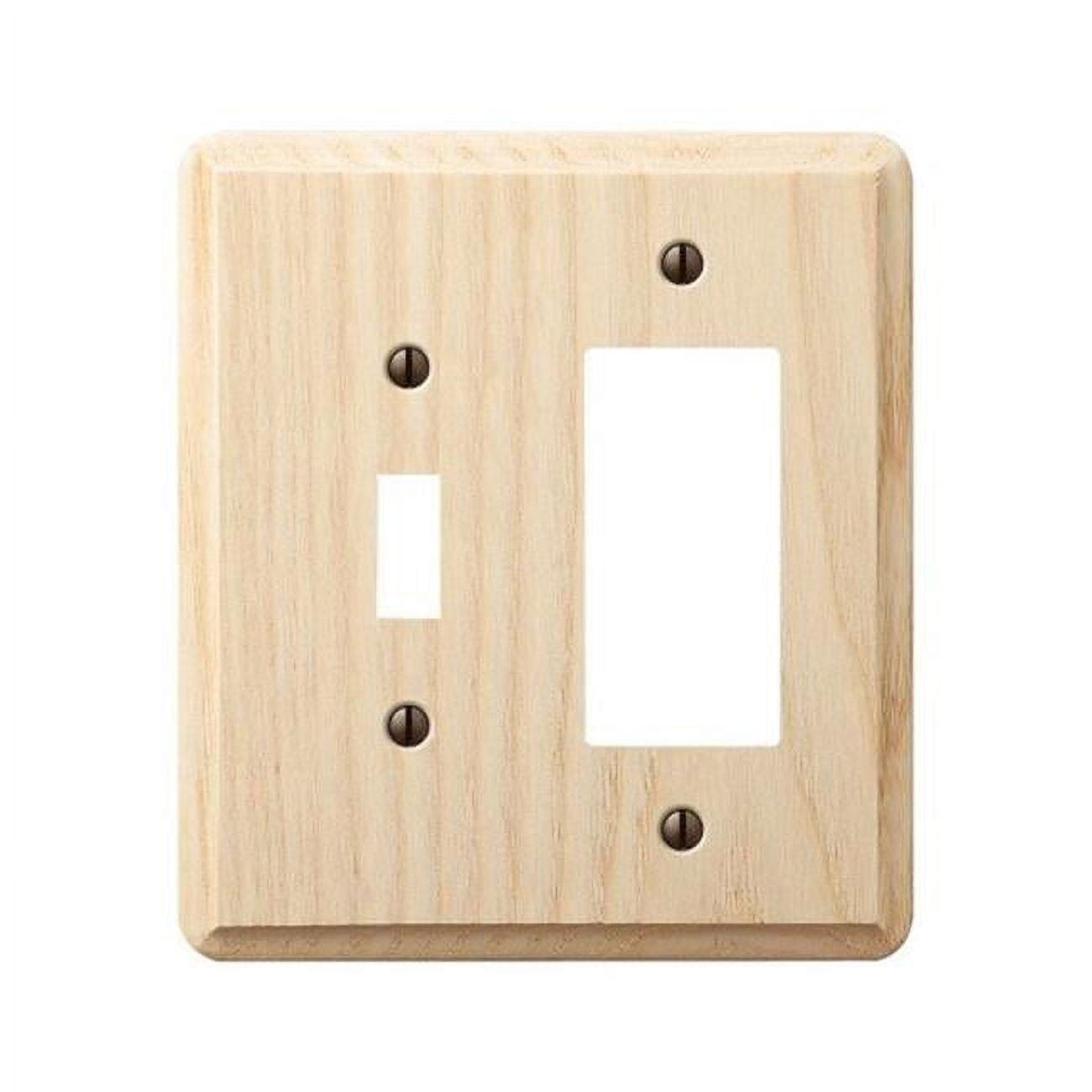 Amerelle Unfinished Ash Wood 2-Gang Rocker/Toggle Wall Plate