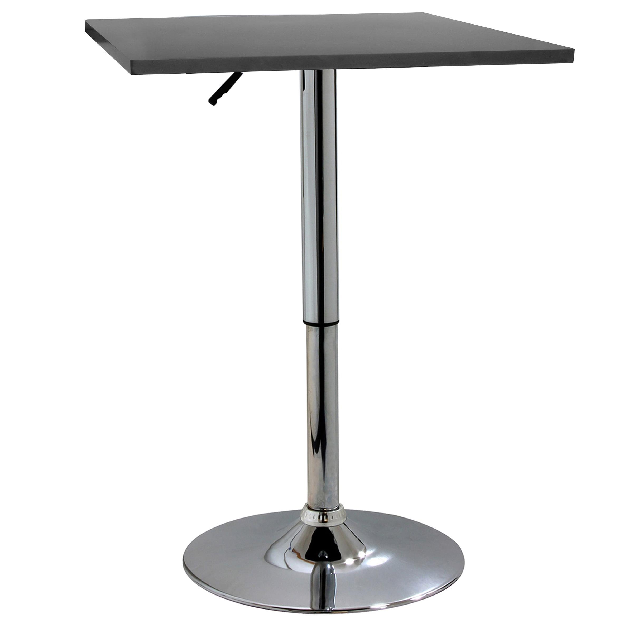 Reclaimed Wood Classic Square Counter Height Bistro Table in Silver and Black