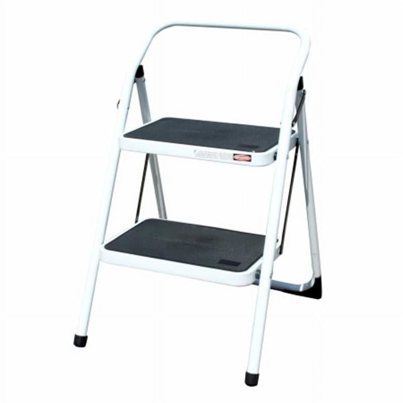 White Foldable Steel Two-Step Utility Stool