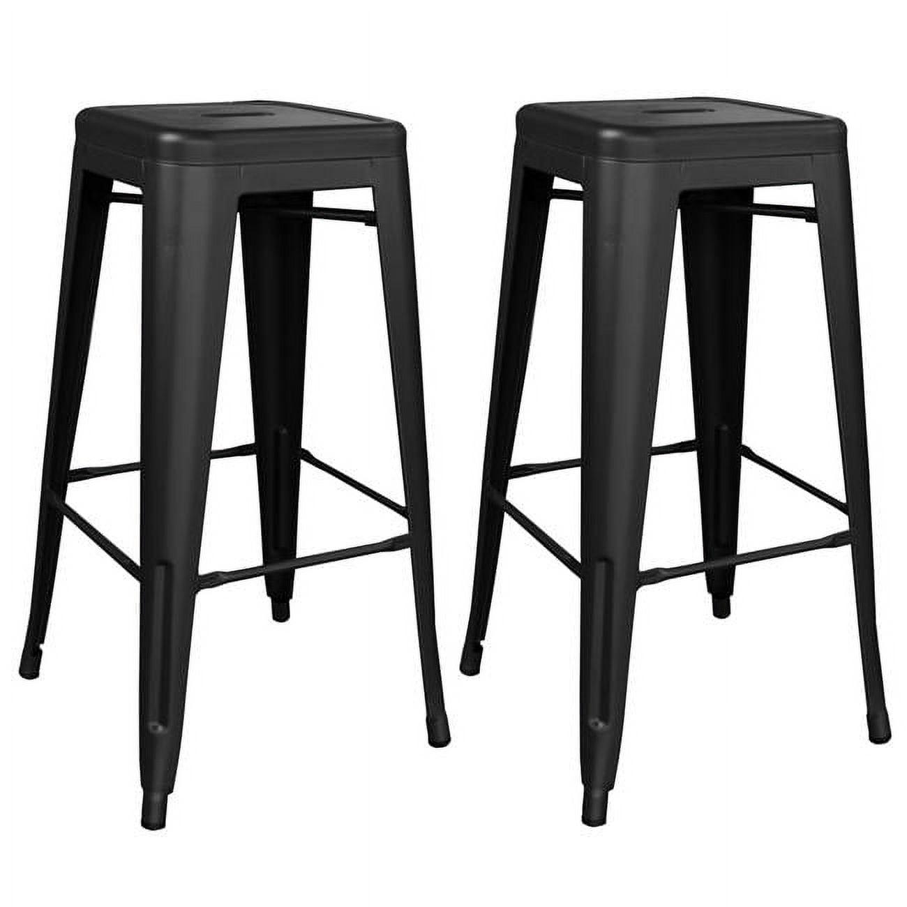 Loft Series 30-Inch Black Metal Stackable Bar Stools