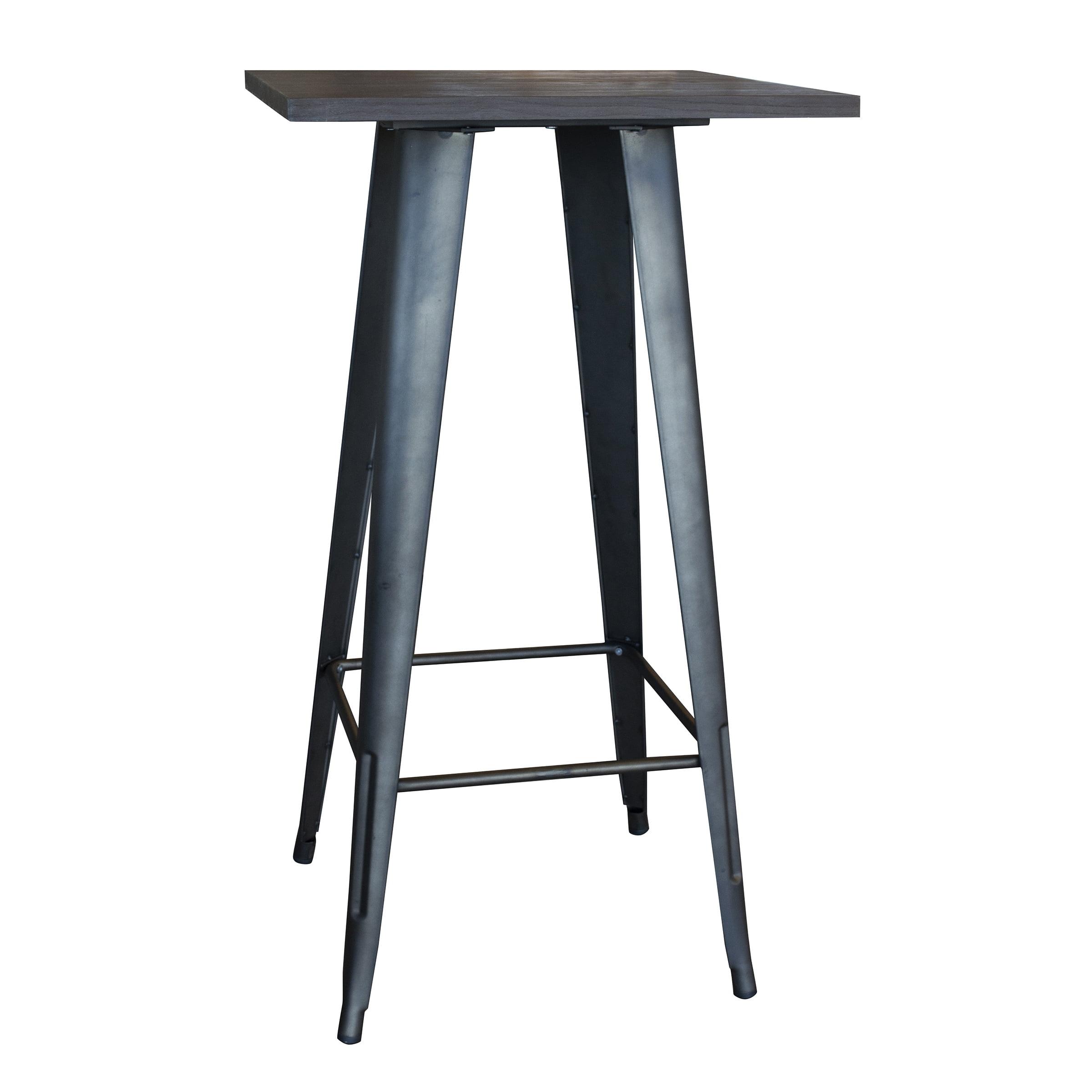 Buffalo Tools PUBTSWT Pub Table Gunmetal Woodtop Pub Table, Brown